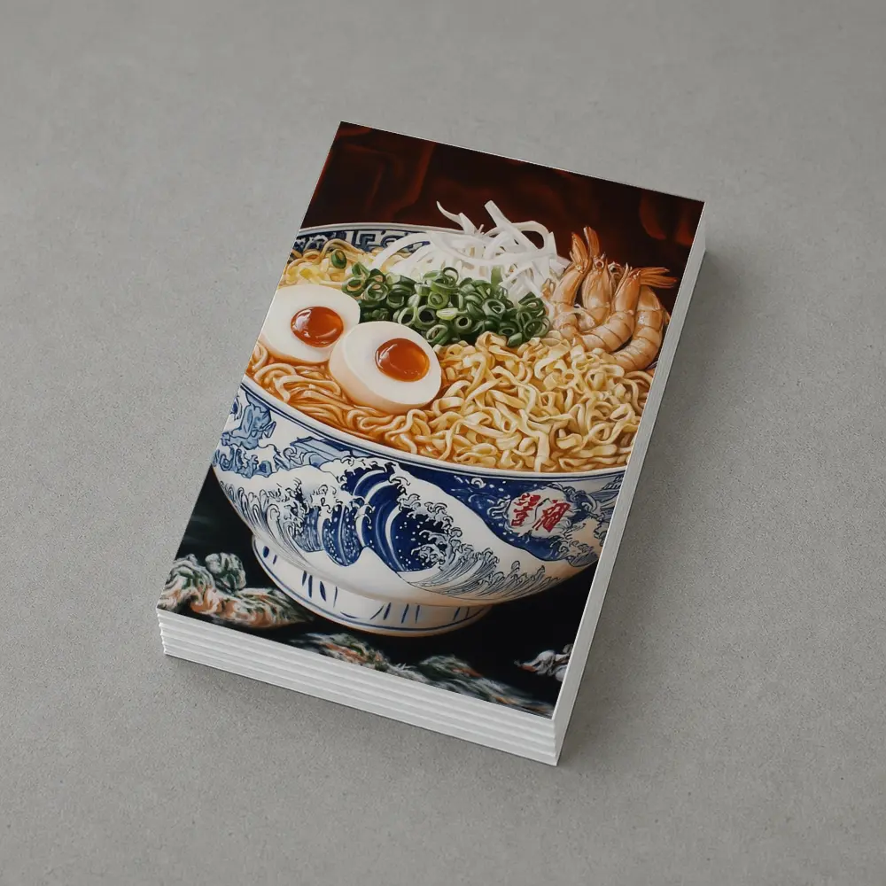 Shrimp Ramen Bowl Japanese Wave Painting – Postcards