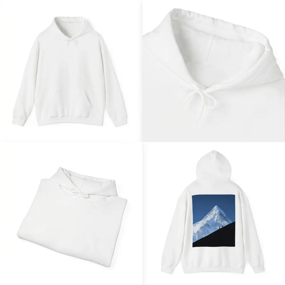Hiker and Dog Silhouette Snow Mountain – Hoodies
