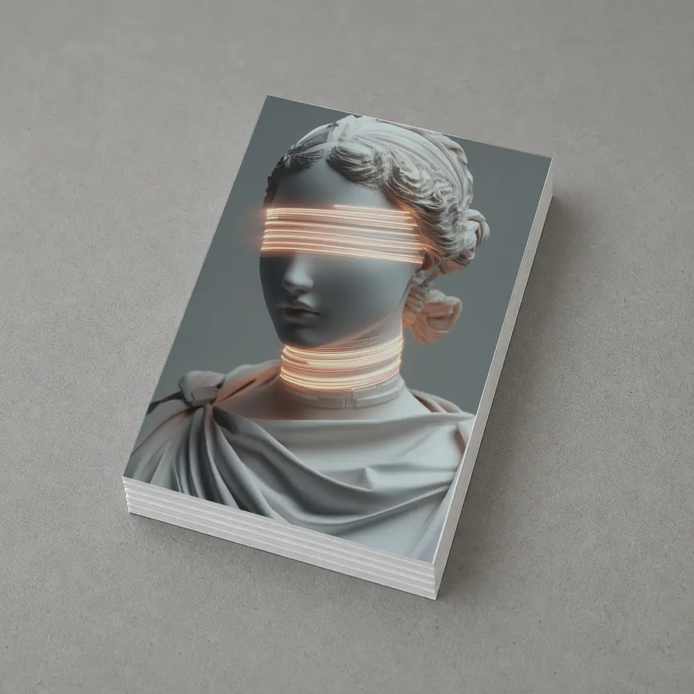 Greek Statue Neon Glitch Surreal Art – Postcards