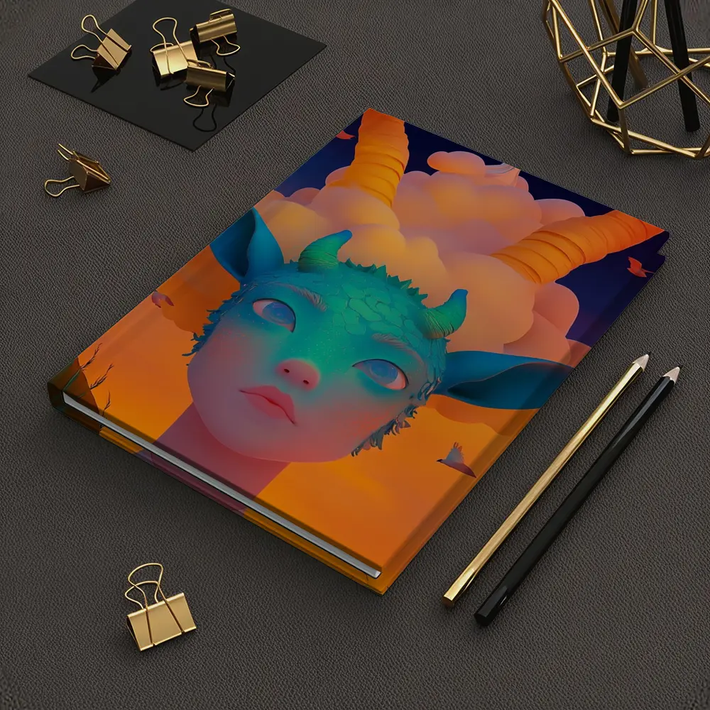 Fantasy Creature Girl Sunset Sky Art – Notebooks