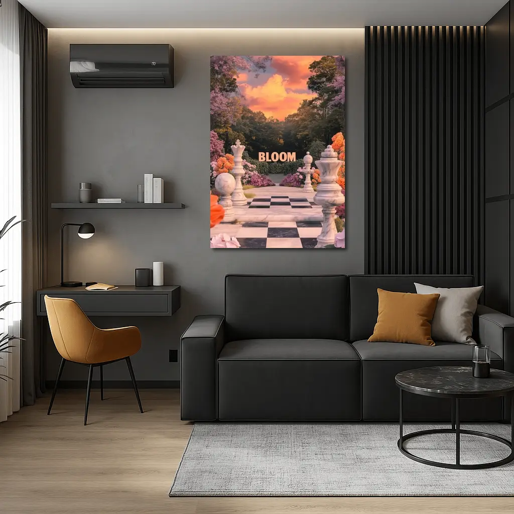 Bloom Chess Garden Surreal Floral Fantasy – Wall Art