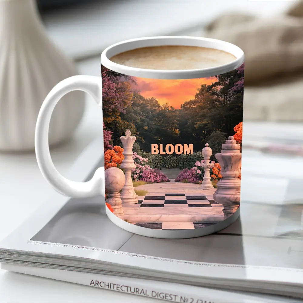 Bloom Chess Garden Surreal Floral Fantasy – Mugs