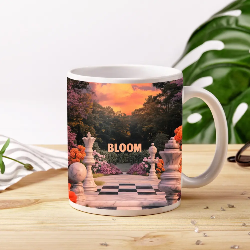Bloom Chess Garden Surreal Floral Fantasy – Mugs