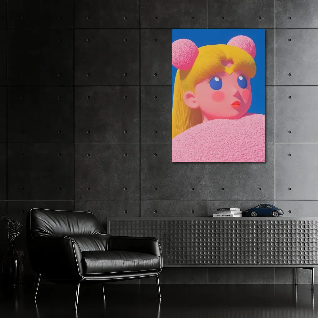 Sailor Moon Pink Anime Girl Blue Sky – Wall Art