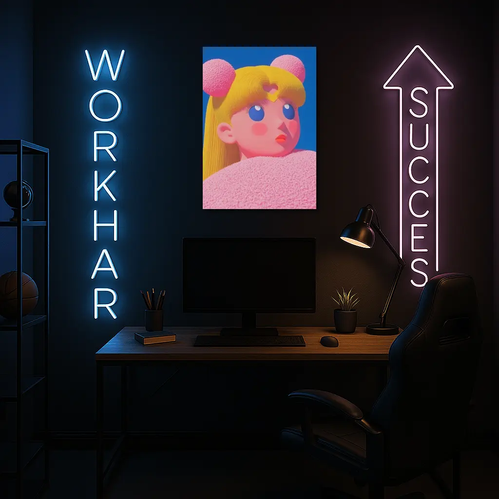 Sailor Moon Pink Anime Girl Blue Sky – Wall Art