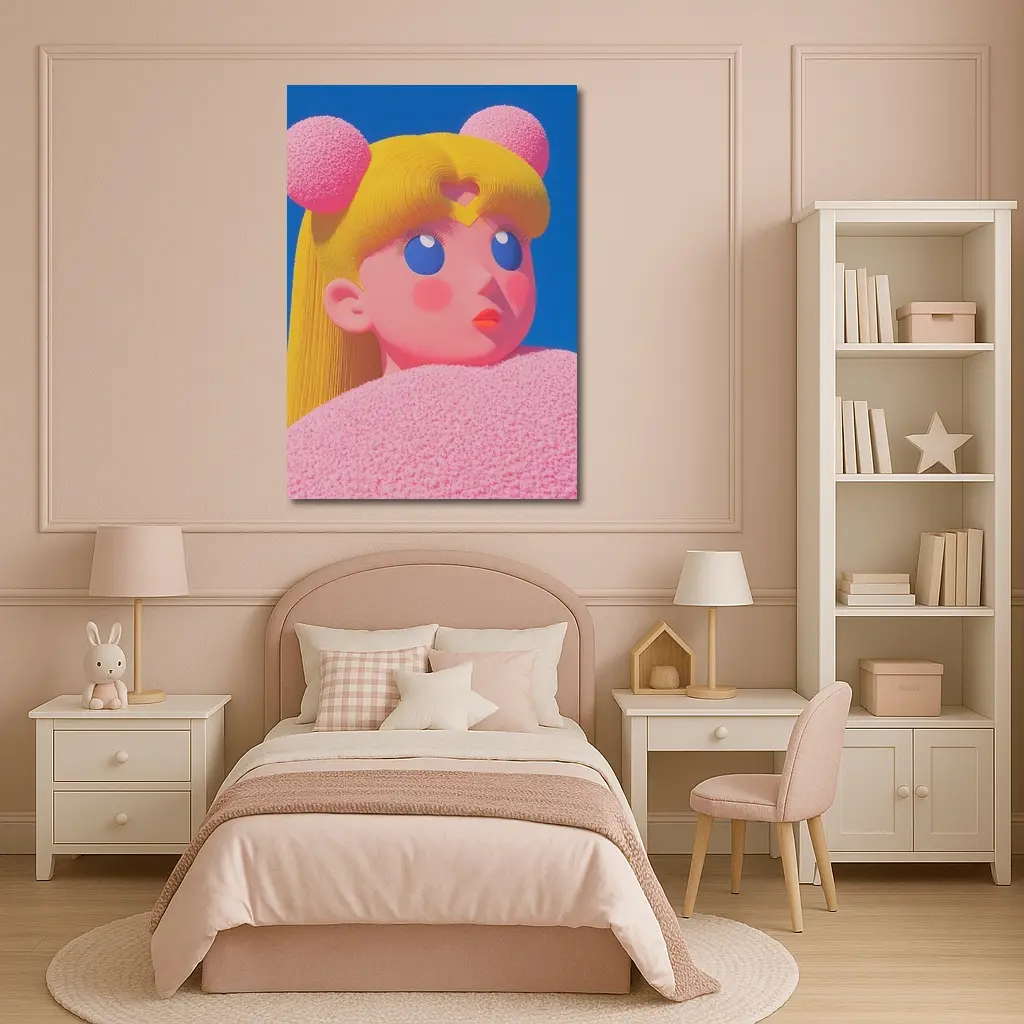 Sailor Moon Pink Anime Girl Blue Sky – Wall Art