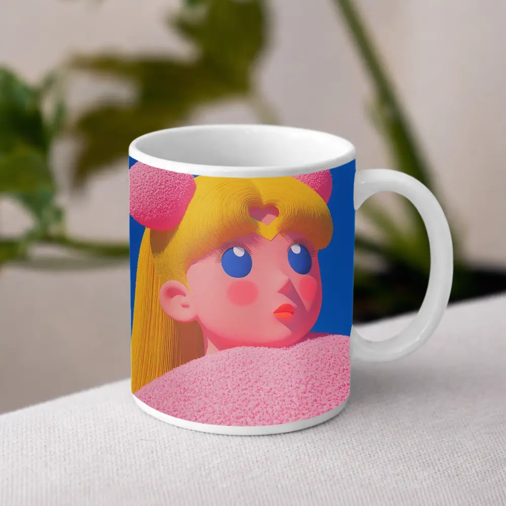 Sailor Moon Pink Anime Girl Blue Sky – Mugs