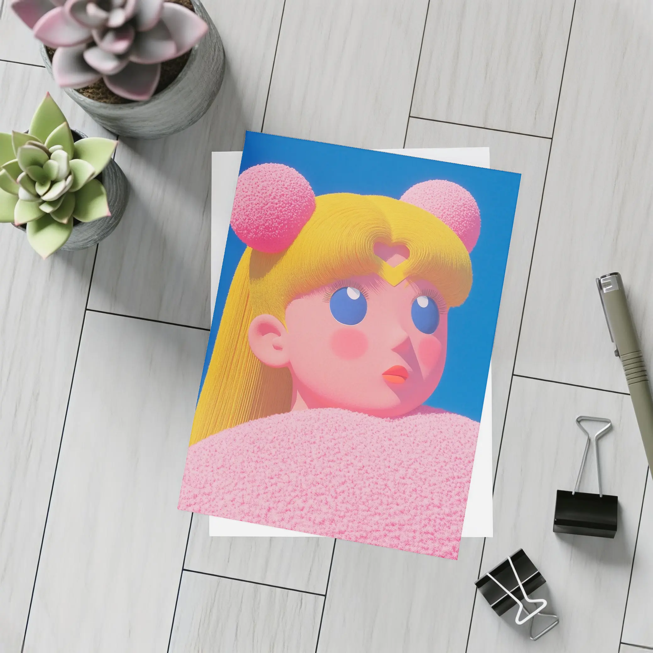 Sailor Moon Pink Anime Girl Blue Sky – Postcards
