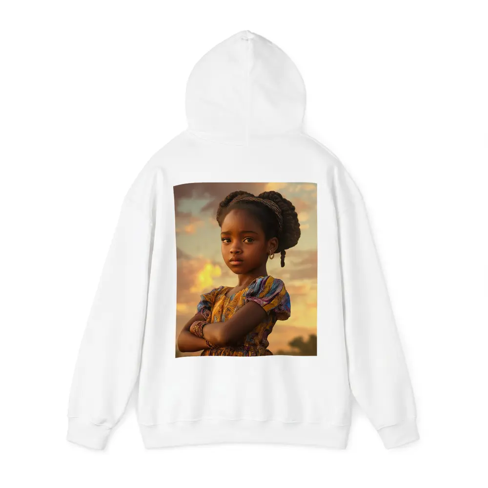Confident Young Girl Golden Sunset Sky – Hoodies