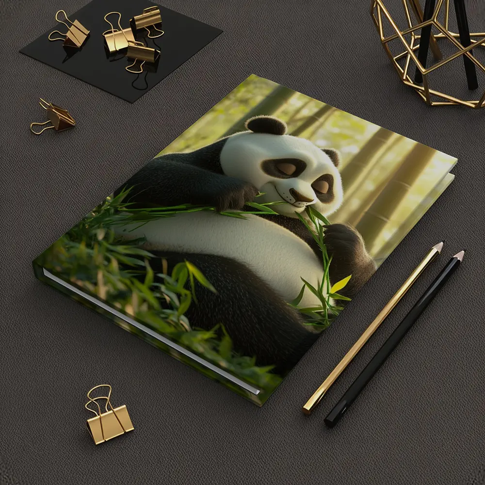 Chubby Panda Eating Bamboo Forest – Notebooks