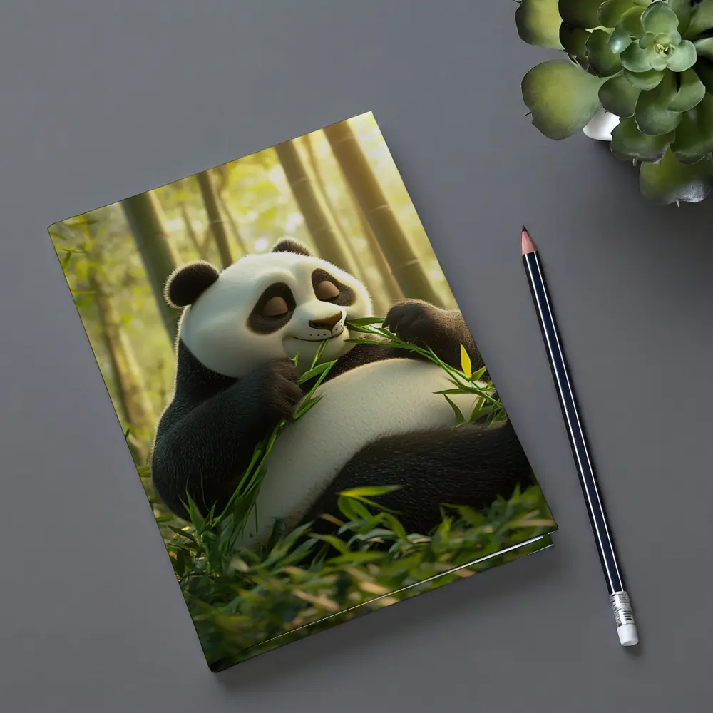 Chubby Panda Eating Bamboo Forest – Notebooks