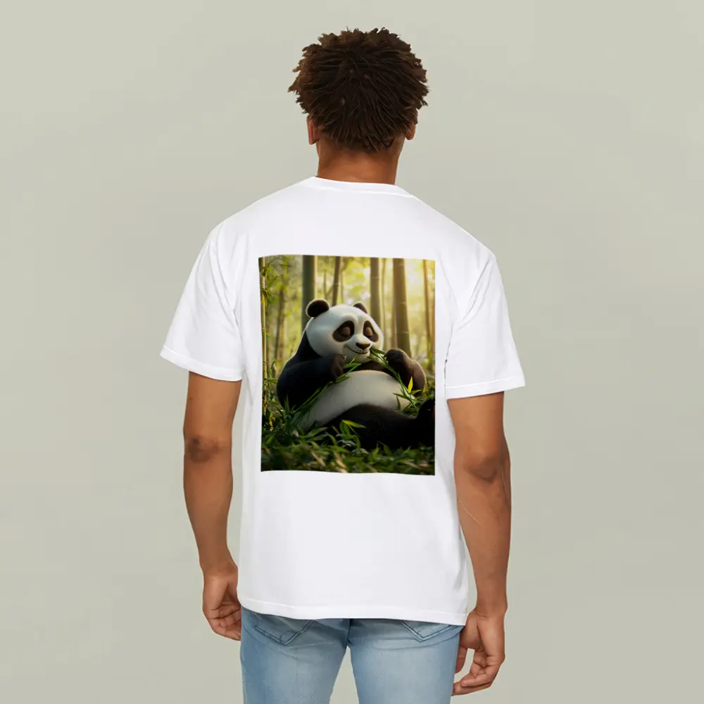 Chubby Panda Eating Bamboo Forest – T-Shirts