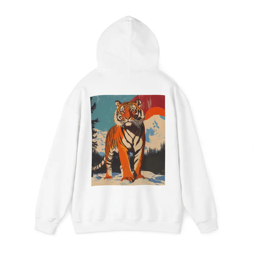 Tiger Standing in Snowy Mountain Landscape – Hoodies