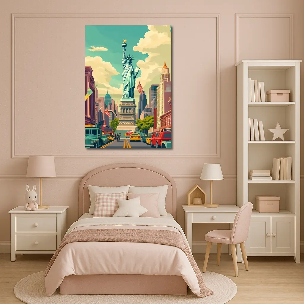 Statue of Liberty New York City Retro Art – Wall Art