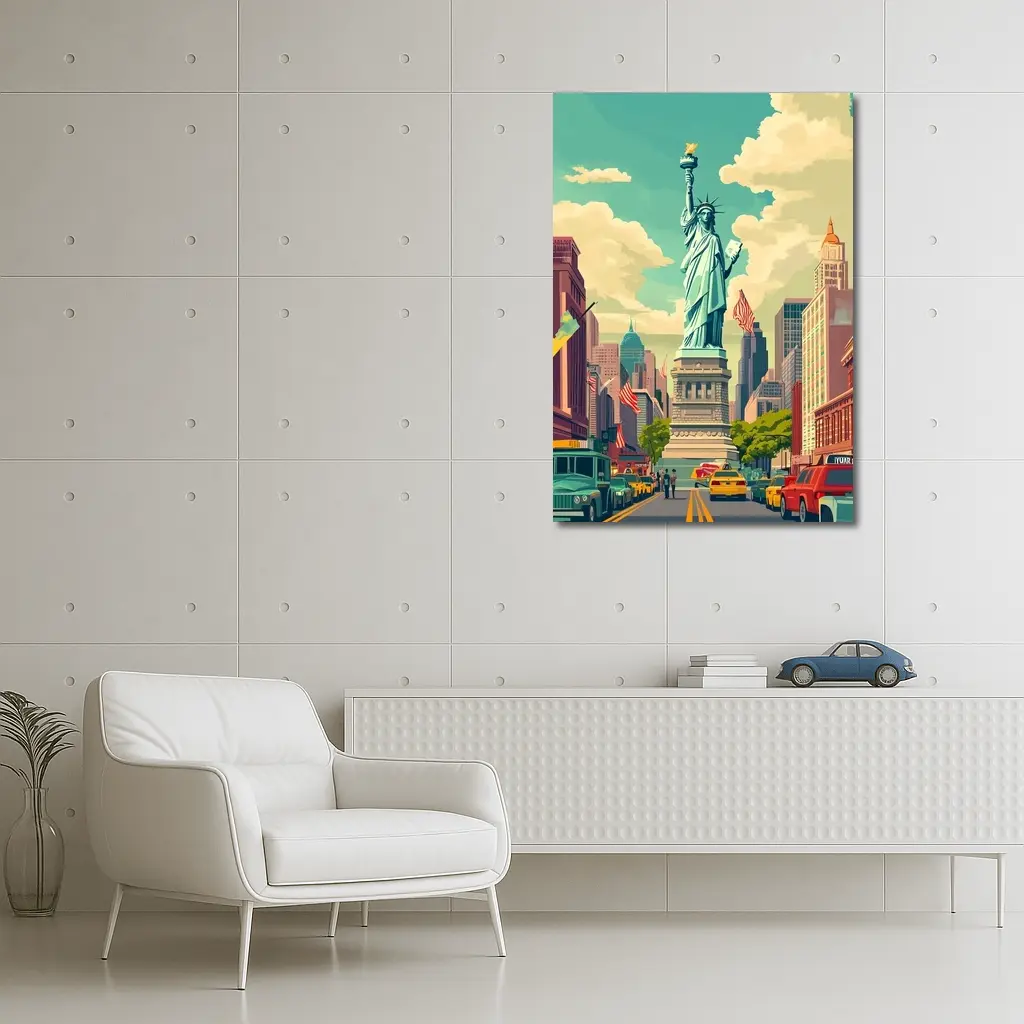Statue of Liberty New York City Retro Art – Wall Art