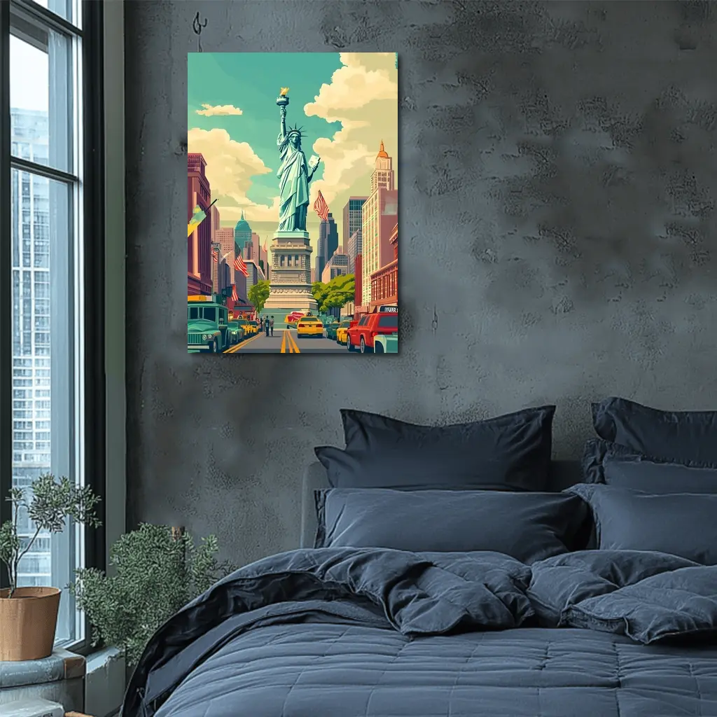 Statue of Liberty New York City Retro Art – Wall Art