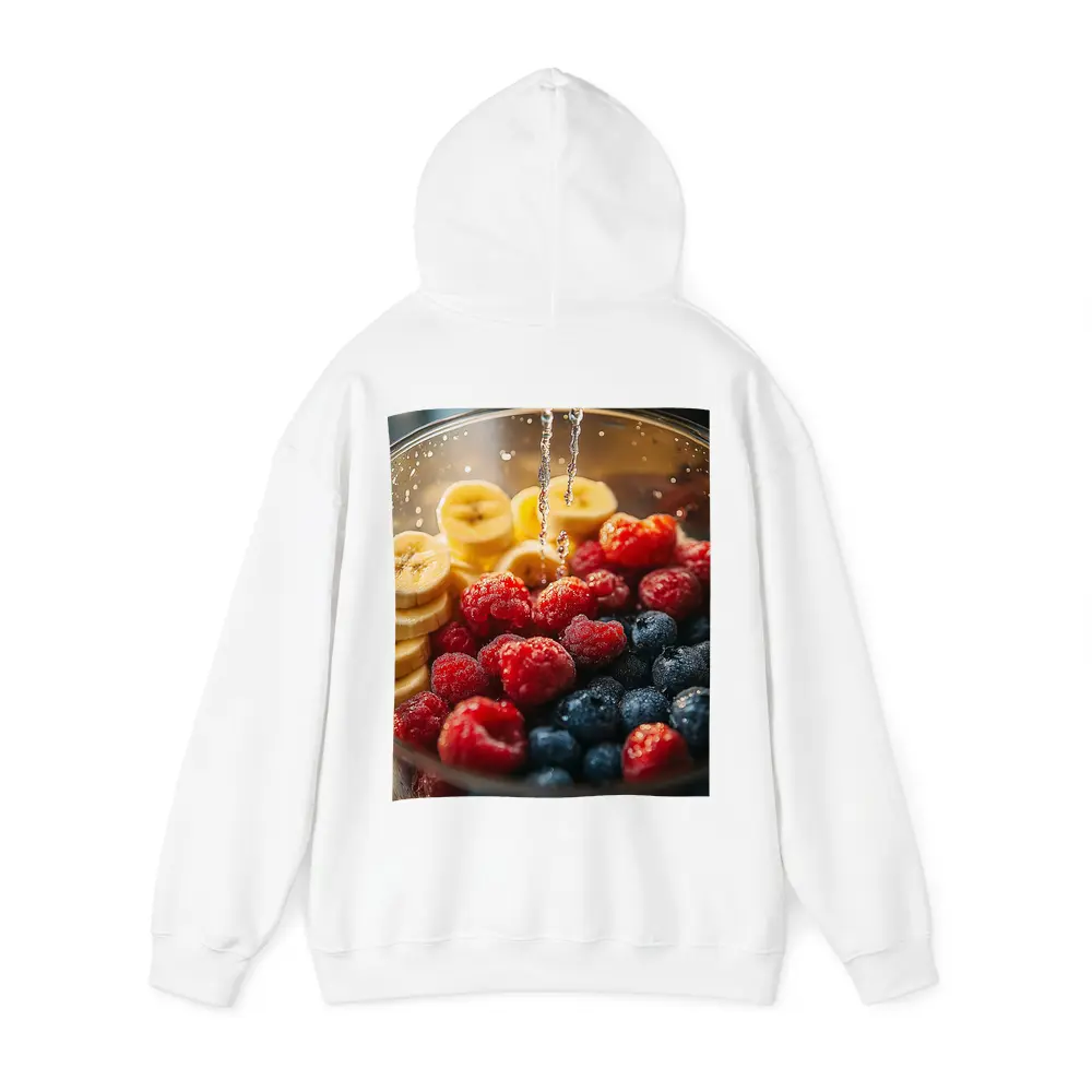 Fresh Raspberries Blueberries Banana Slices Bowl – Hoodies