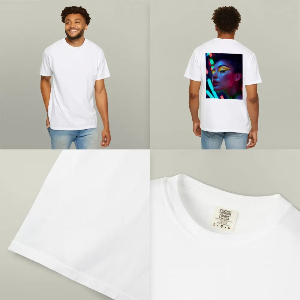 Neon Makeup Woman Bold Colorful Night Portrait – T-Shirts