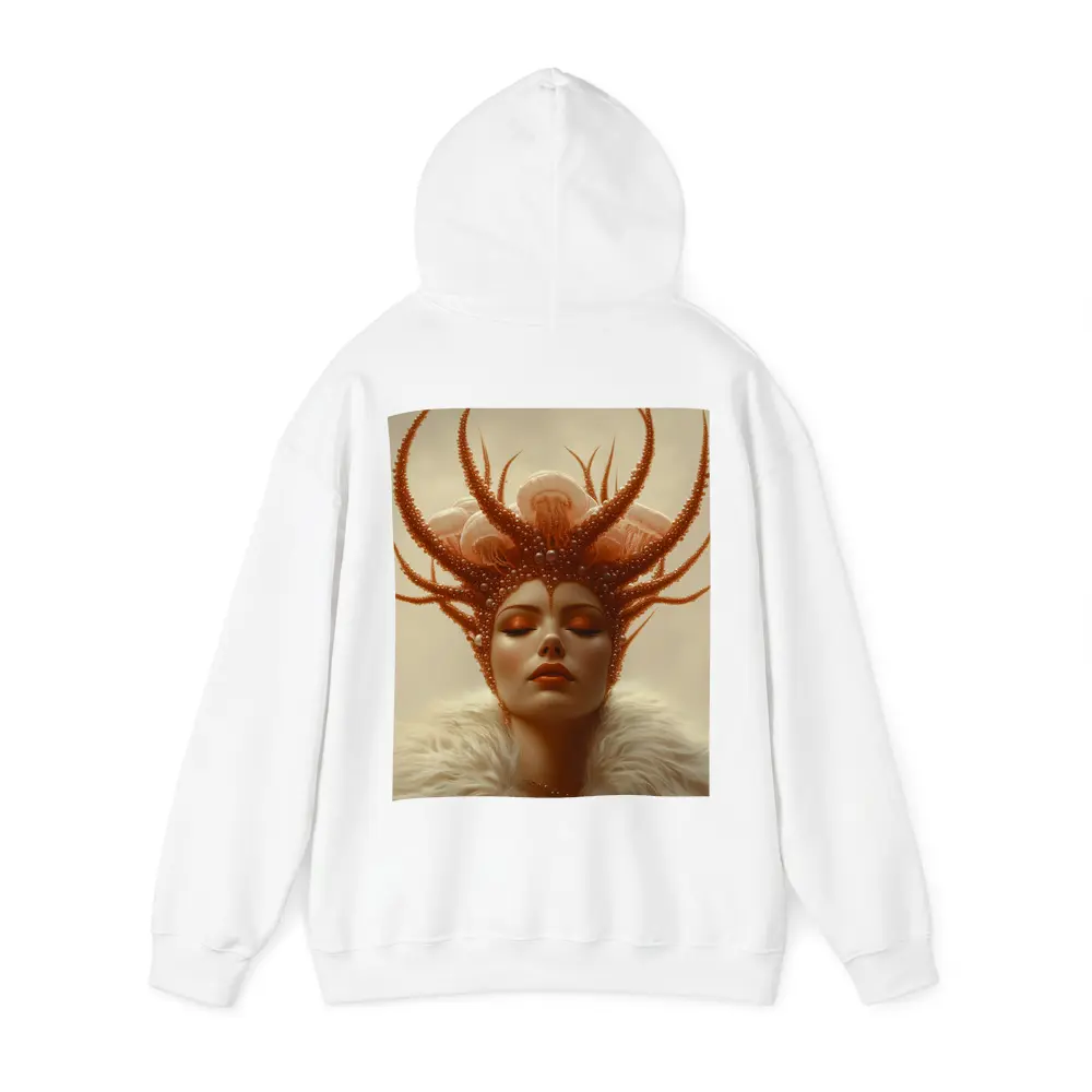 Fantasy Woman Ocean Crown Surreal Portrait Art – Hoodies