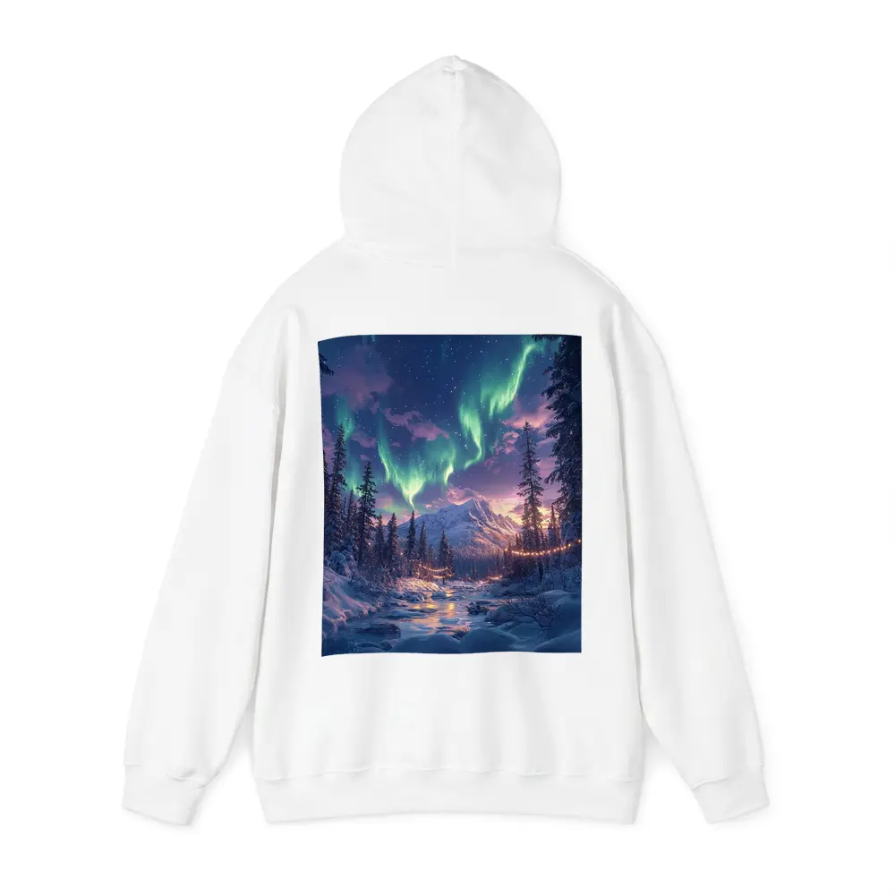 Northern Lights Winter Forest Mountain Night – Hoodies