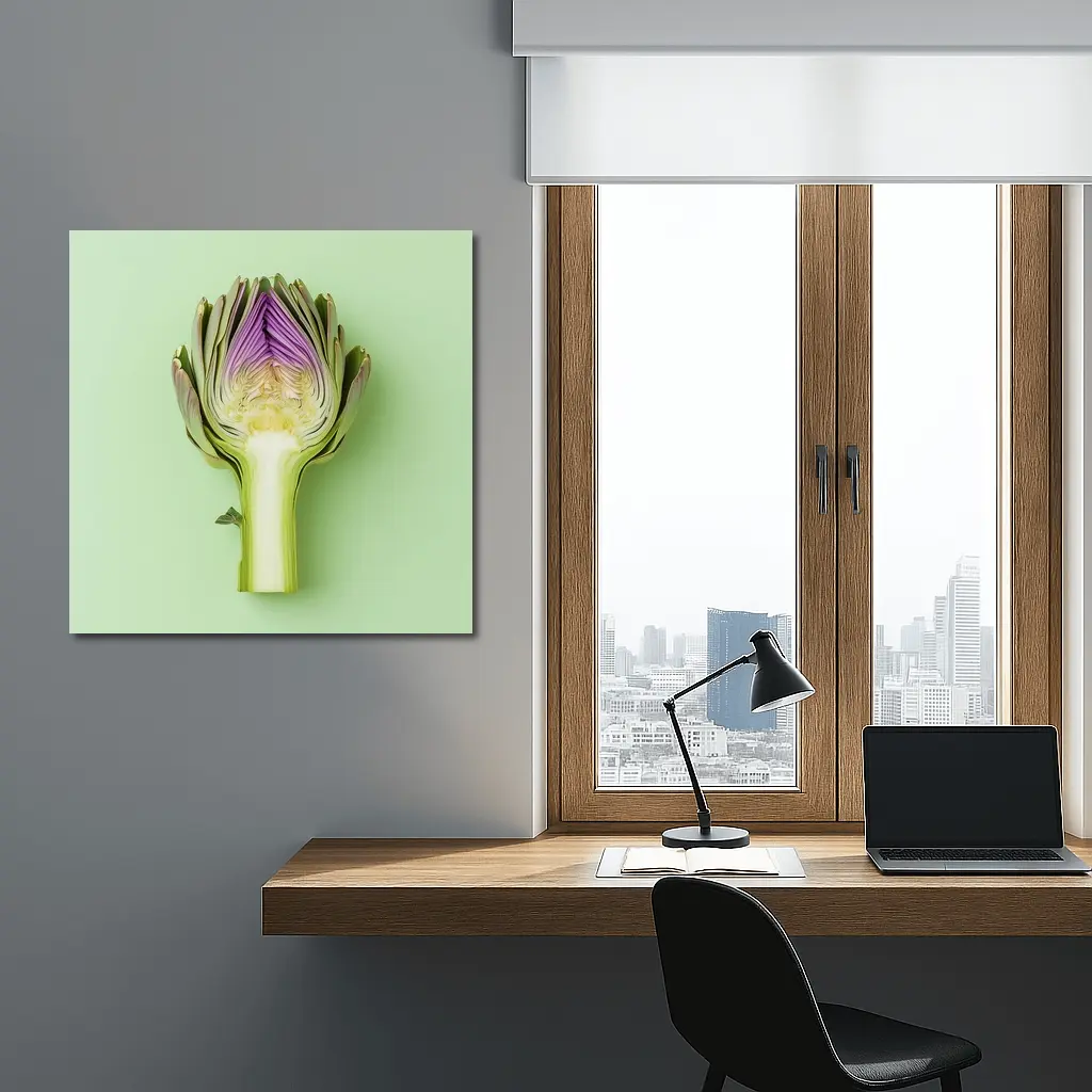 Artichoke Cross Section on Mint Green Background – Wall Art