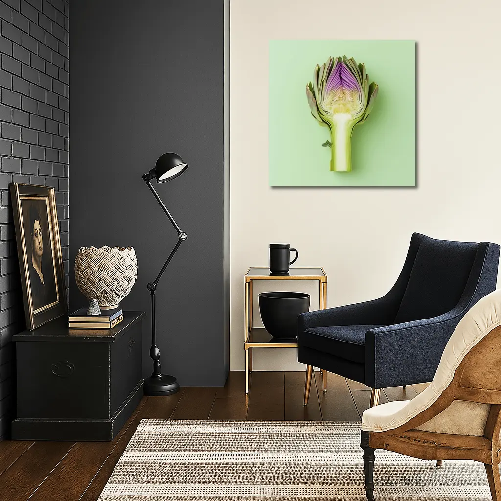 Artichoke Cross Section on Mint Green Background – Wall Art