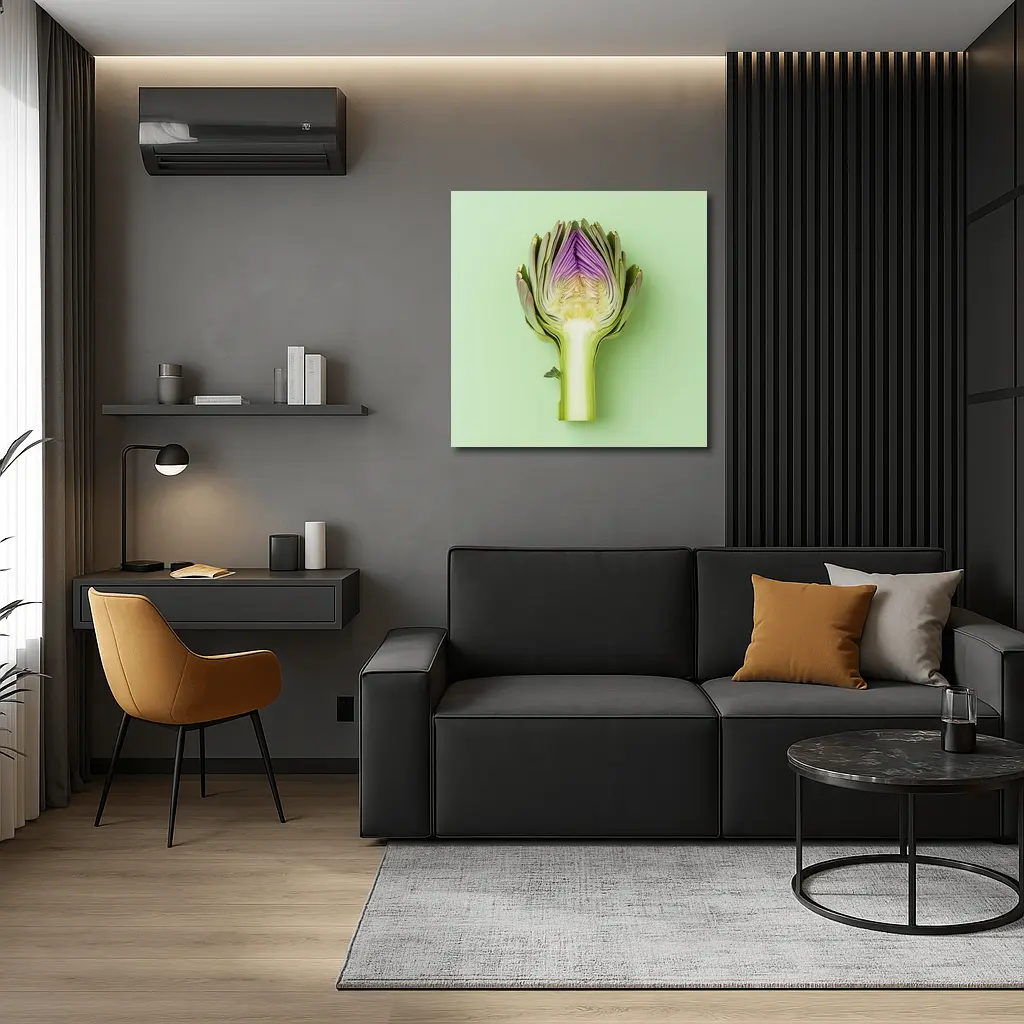 Artichoke Cross Section on Mint Green Background – Wall Art