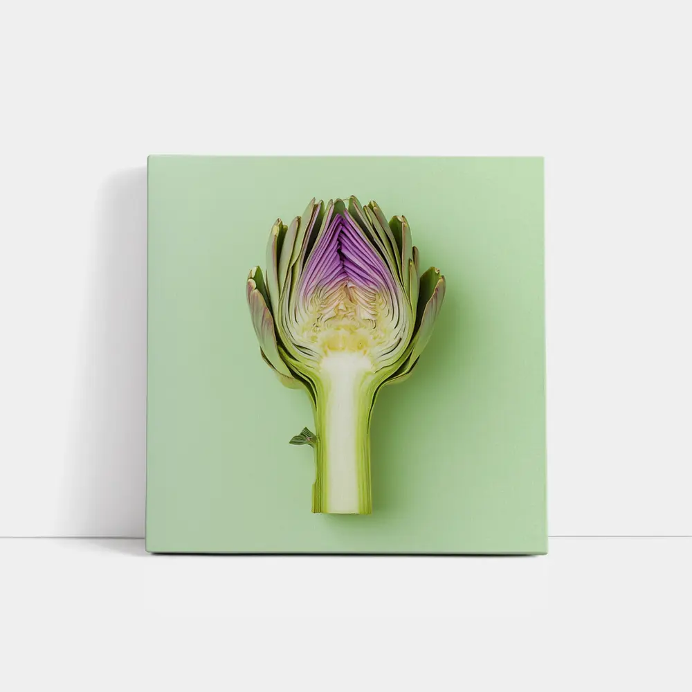 Artichoke Cross Section on Mint Green Background – Wall Art