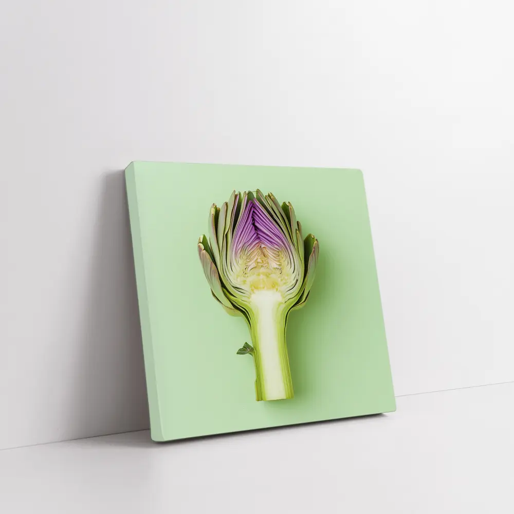 Artichoke Cross Section on Mint Green Background – Wall Art
