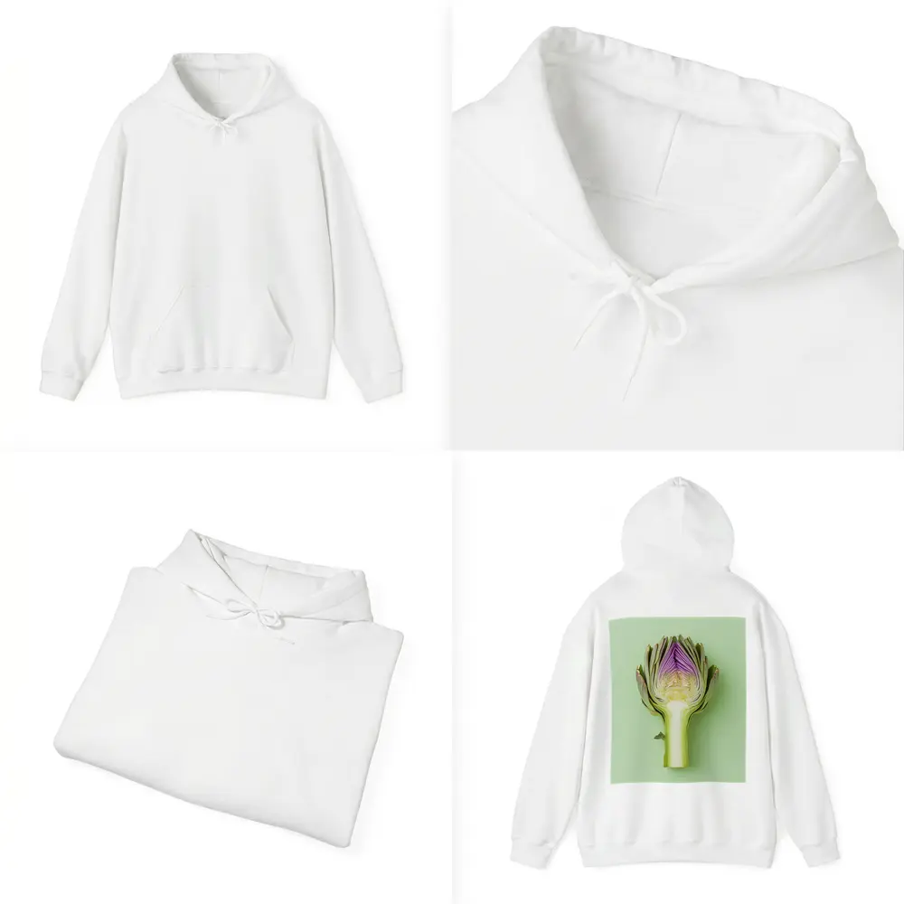 Artichoke Cross Section on Mint Green Background – Hoodies