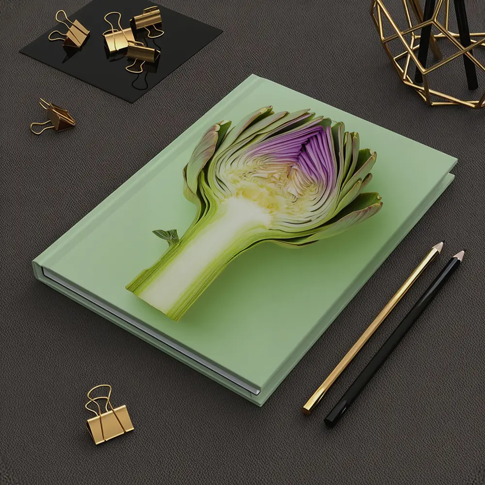 Artichoke Cross Section on Mint Green Background – Notebooks