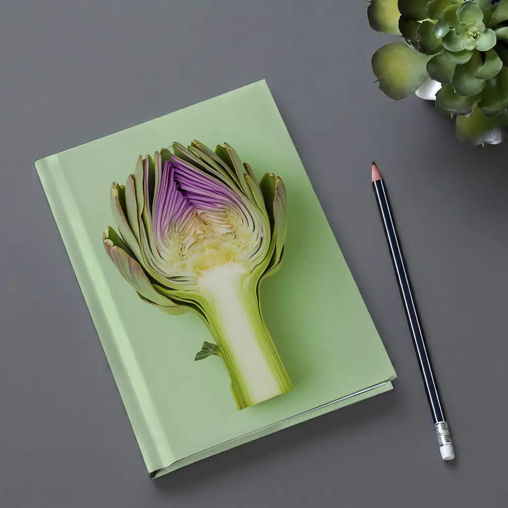 Artichoke Cross Section on Mint Green Background – Notebooks