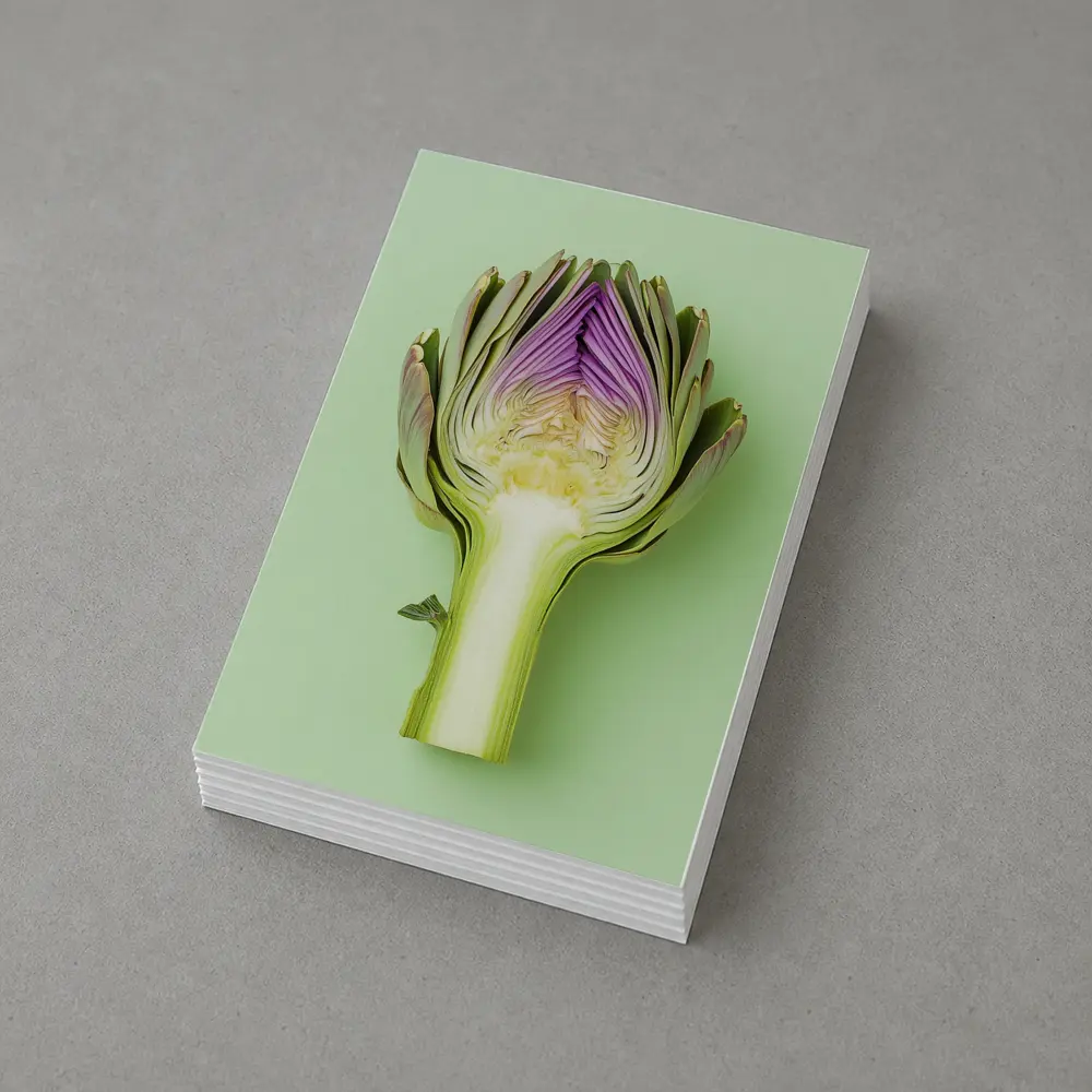 Artichoke Cross Section on Mint Green Background – Postcards
