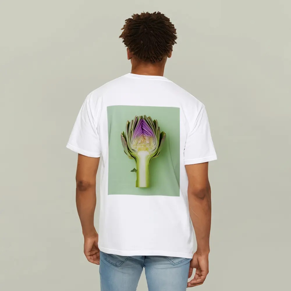Artichoke Cross Section on Mint Green Background – T-Shirts