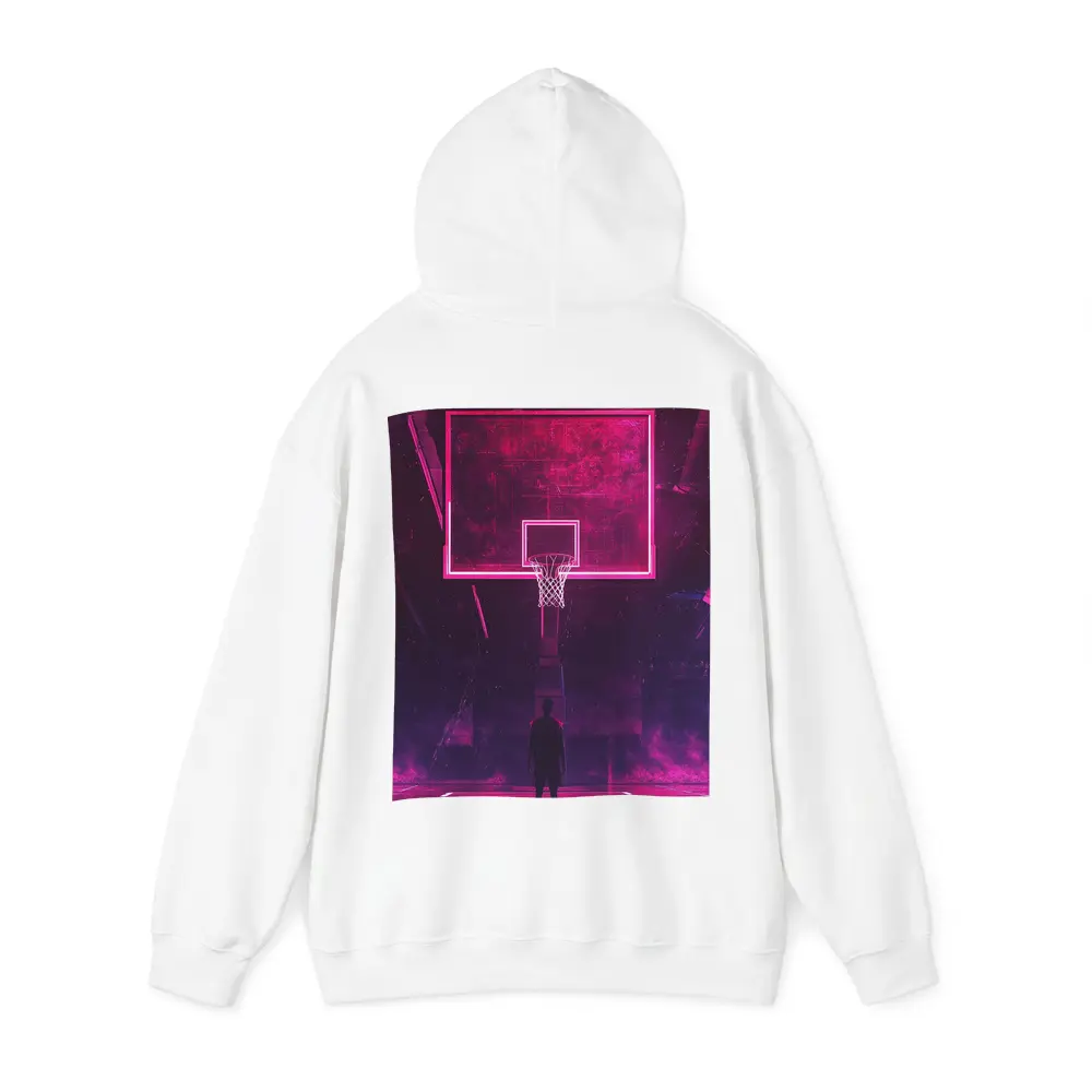 Neon Basketball Hoop Dark Court Night – Hoodies