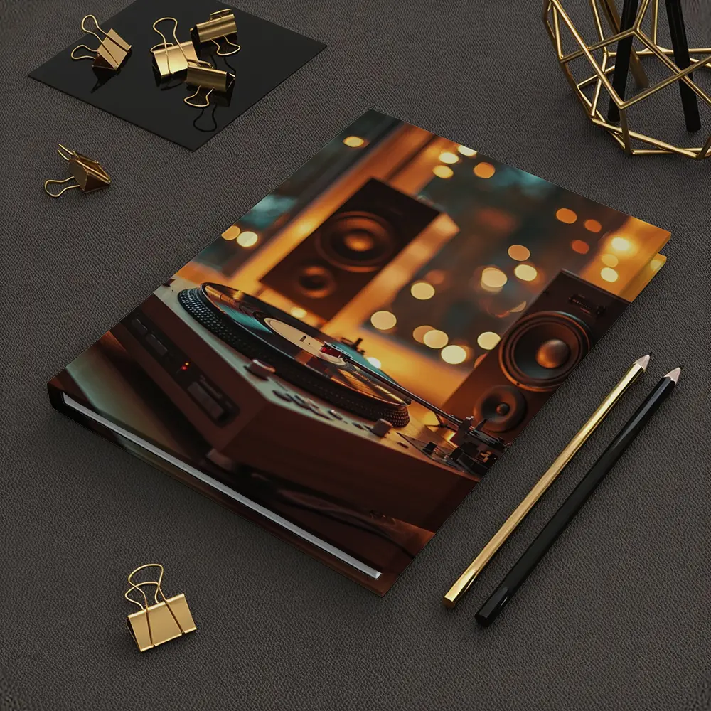 Vinyl Record Player Warm Bokeh Speakers – Notebooks