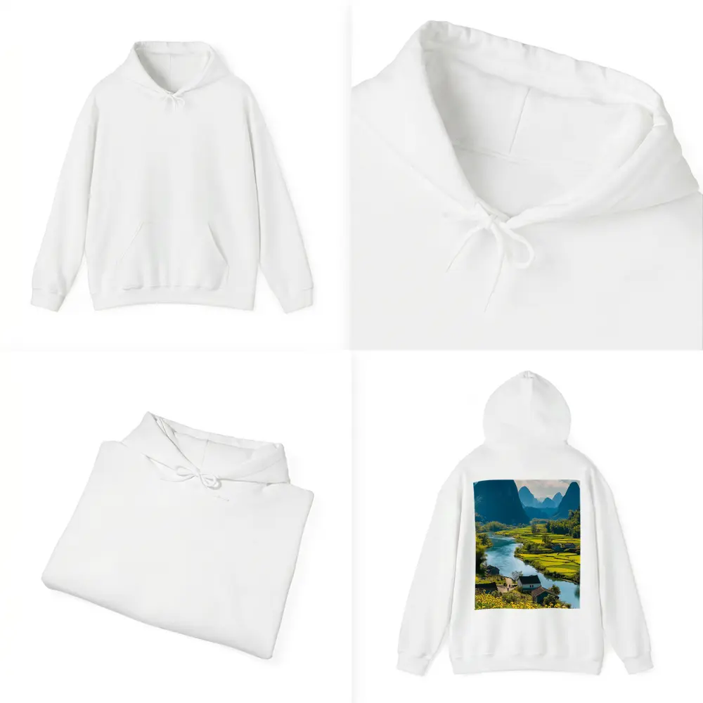 China River Valley Rice Fields Mountain Landscape – Hoodies