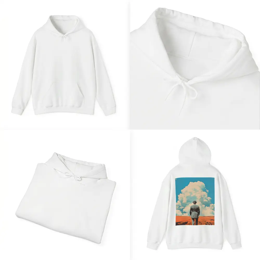 Man in Bowler Hat Desert Sky Collage – Hoodies