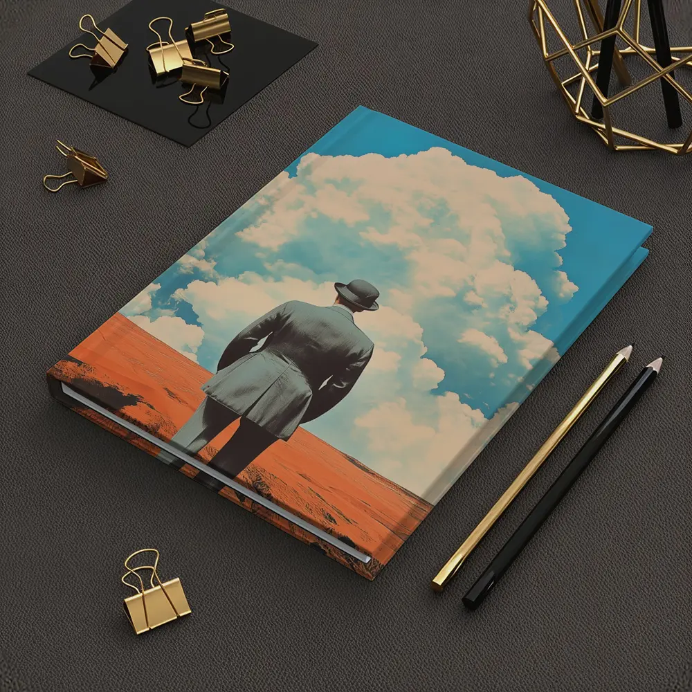 Man in Bowler Hat Desert Sky Collage – Notebooks