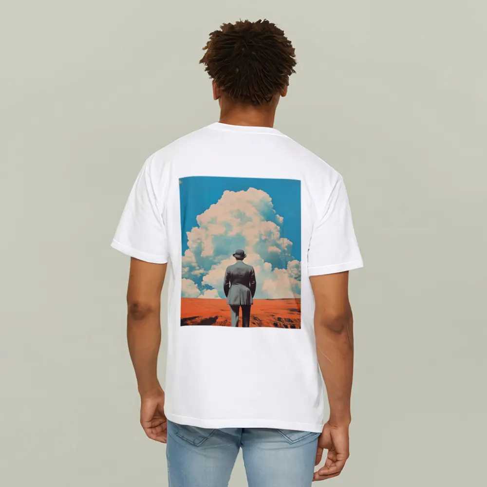 Man in Bowler Hat Desert Sky Collage – T-Shirts
