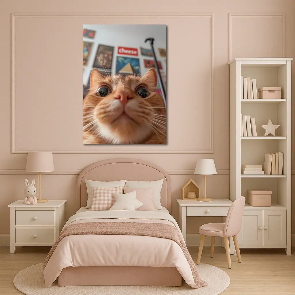 Orange Tabby Cat Close Up Selfie – Wall Art