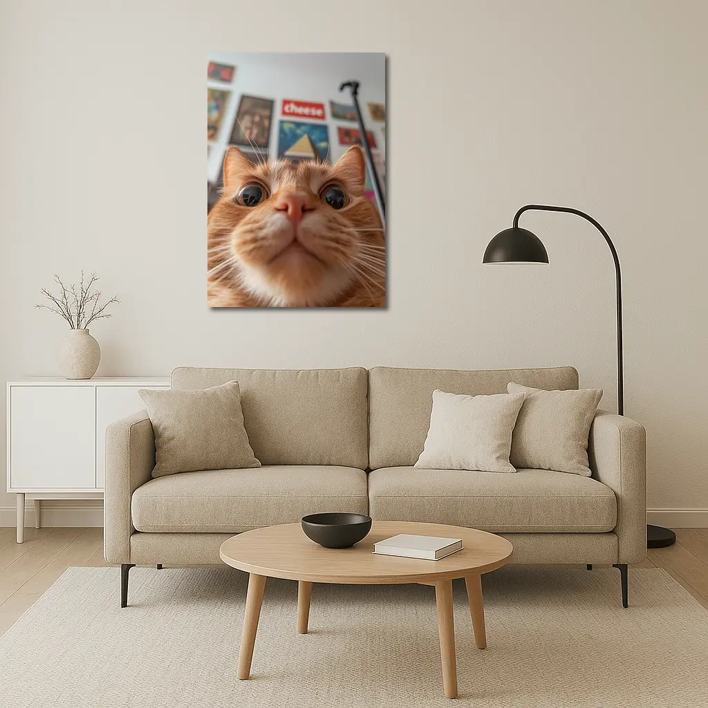 Orange Tabby Cat Close Up Selfie – Wall Art