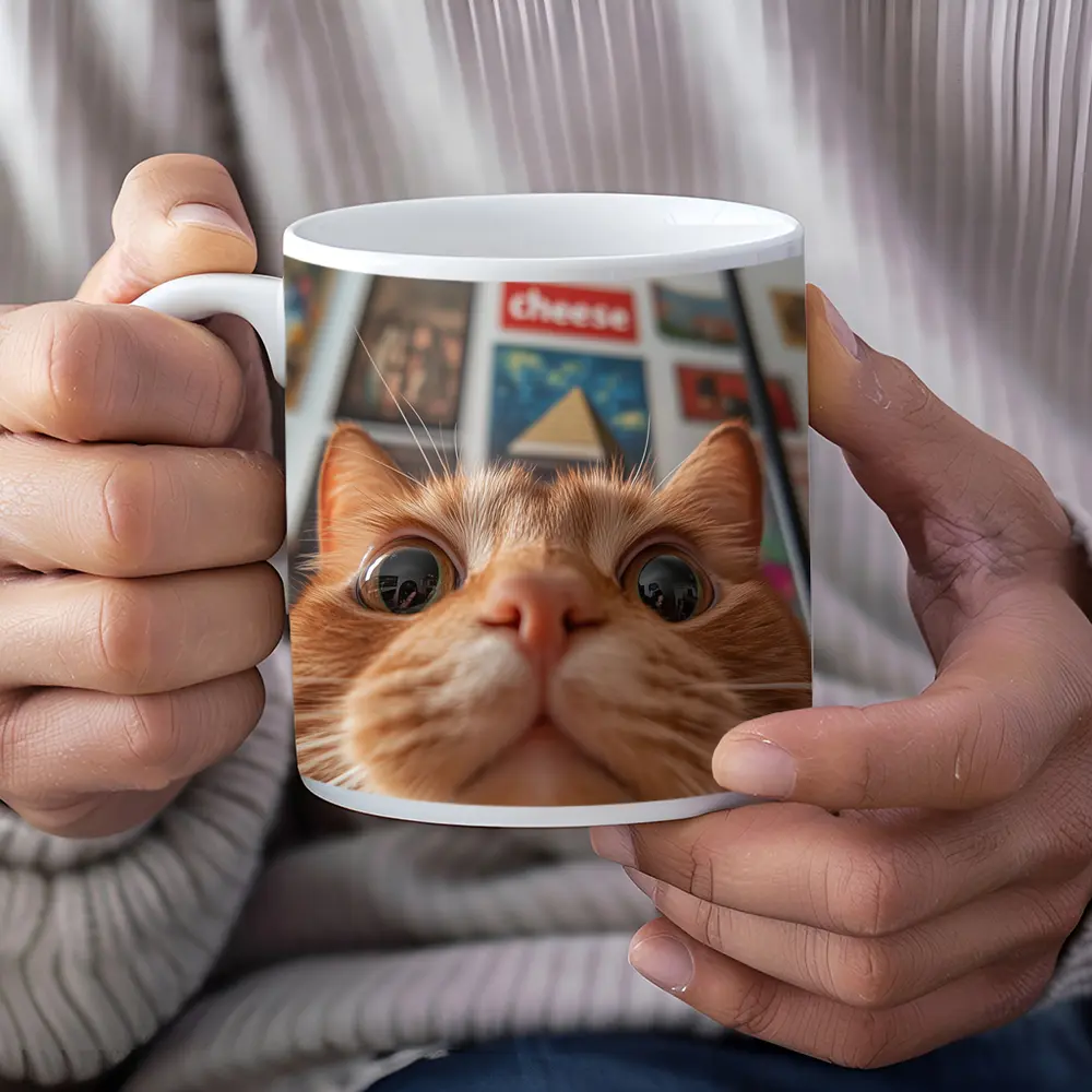 Orange Tabby Cat Close Up Selfie – Mugs