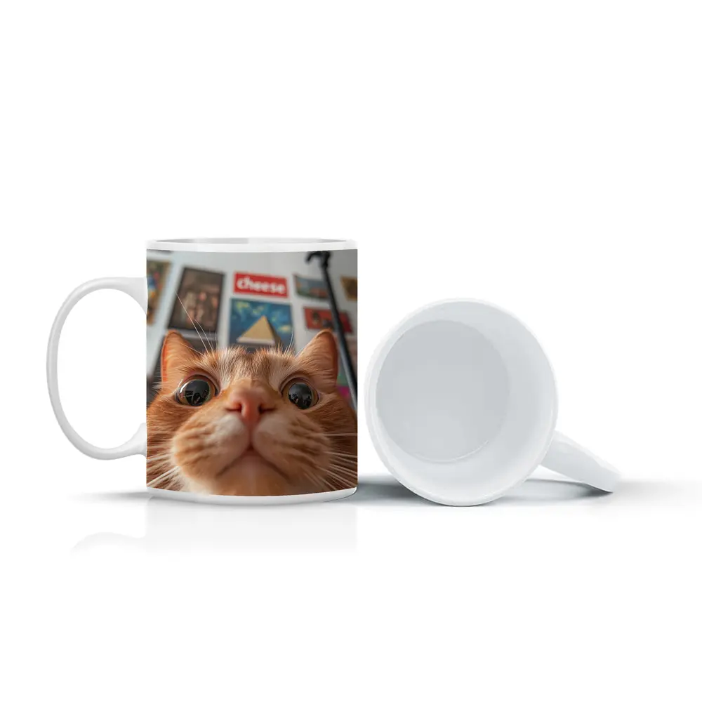Orange Tabby Cat Close Up Selfie – Mugs