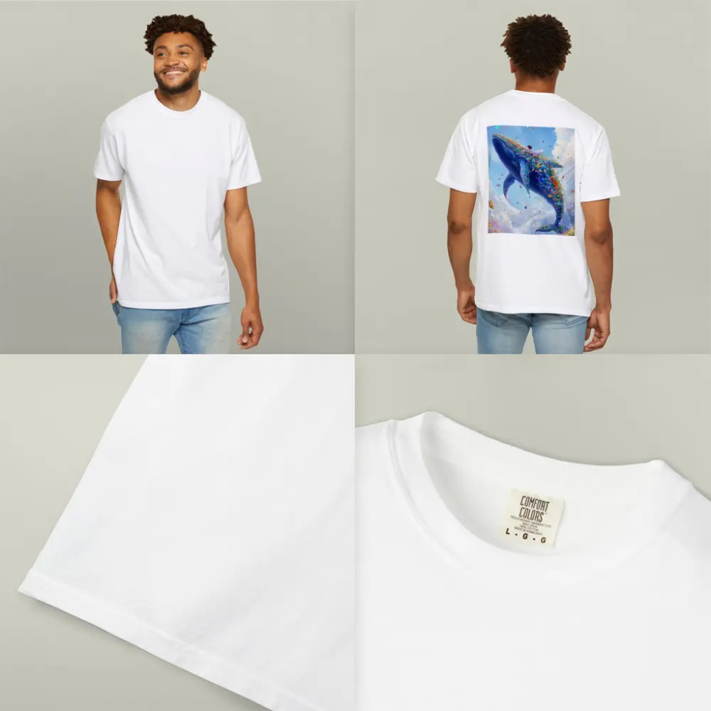 Fantasy Whale Covered In Flowers Sky – T-Shirts