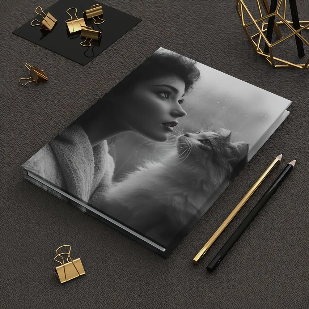 Woman and Cat by Rainy Window – Notebooks