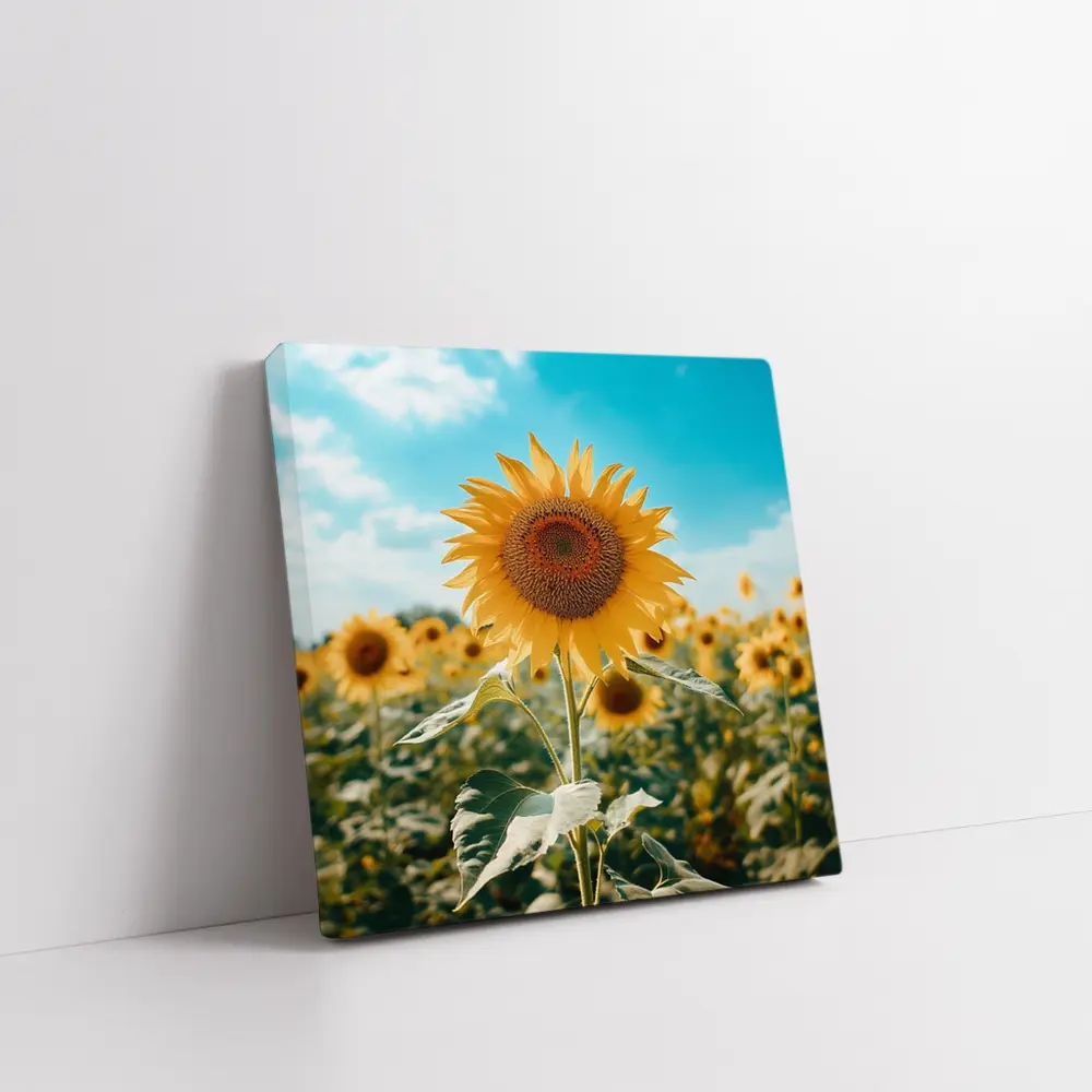 Sunflower Field Blue Sky Summer Day – Wall Art
