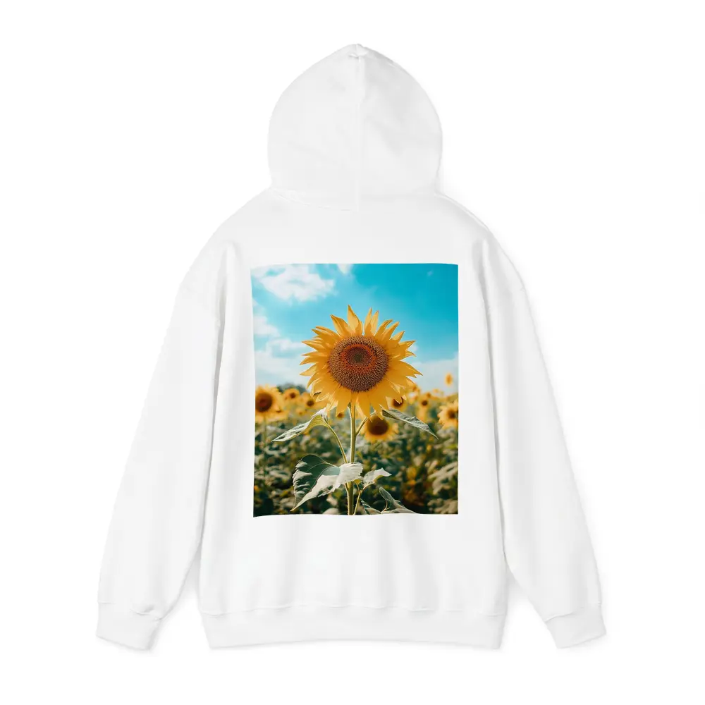Sunflower Field Blue Sky Summer Day – Hoodies