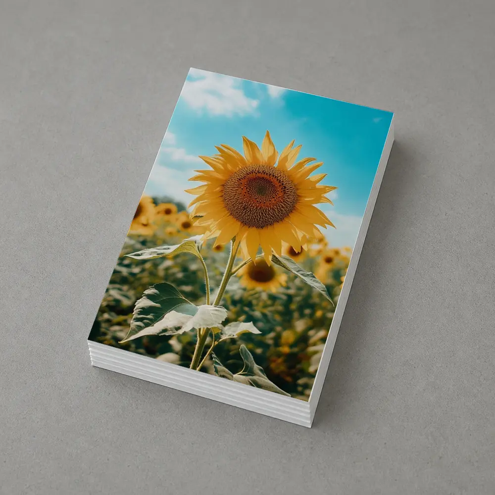 Sunflower Field Blue Sky Summer Day – Postcards