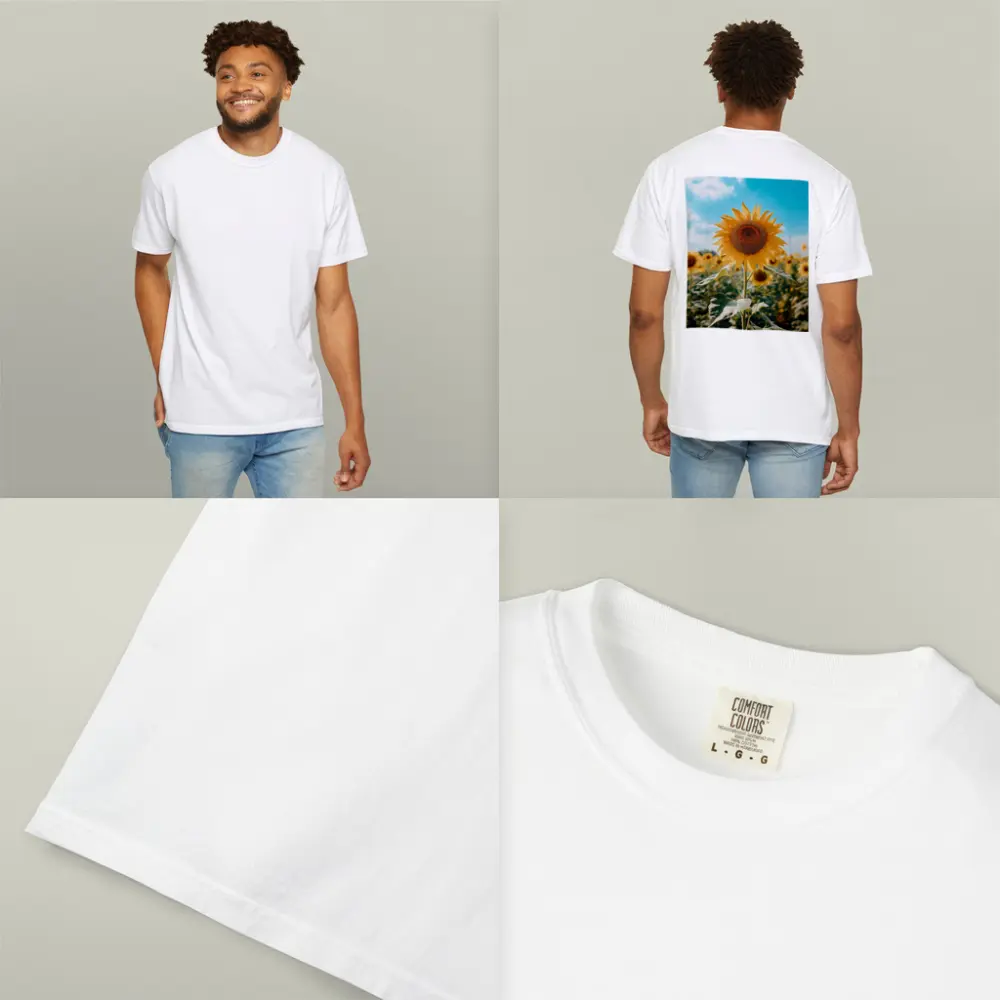Sunflower Field Blue Sky Summer Day – T-Shirts